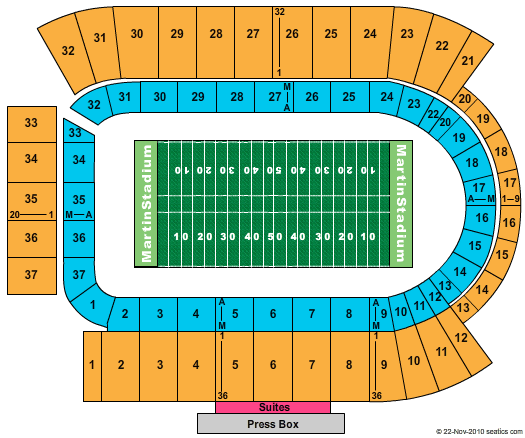 Washington State University Football Stadium Seating Chart